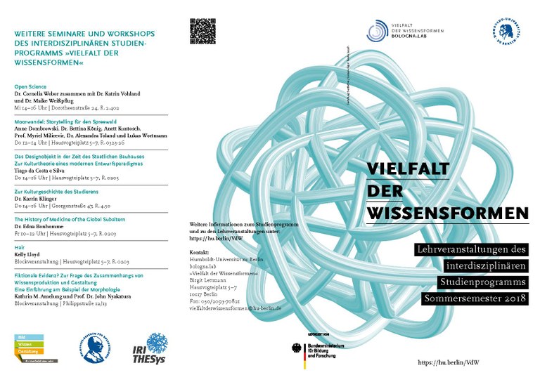 Vielfalt der Wissensformen Flyer SoSe 2018 Seite 1