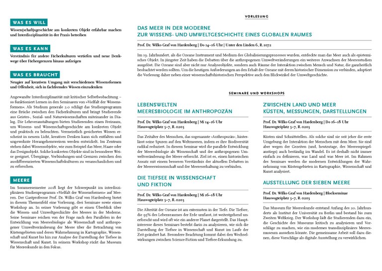 Vielfalt der Wissensformen Flyer SoSe 2018 Seite 2